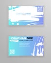 Creative color business card templates with minimalistic design. Abstract ink brush strokes Royalty Free Stock Photo