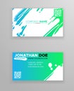 Creative color business card templates with minimalistic design. Abstract ink brush strokes Royalty Free Stock Photo