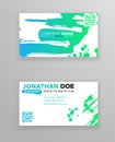 Creative color business card templates with minimalistic design. Abstract ink brush strokes Royalty Free Stock Photo