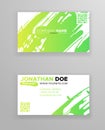 Creative color business card templates with minimalistic design. Abstract ink brush strokes Royalty Free Stock Photo