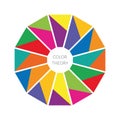 Creative color wheel theory vector icon isolated Royalty Free Stock Photo