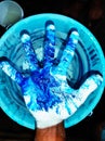 Creative colored hand