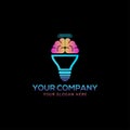 Creative colorful brain logo design Royalty Free Stock Photo