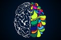 Creative colorful brain sketch Royalty Free Stock Photo