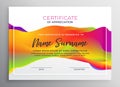 Creative colorful certificate design template