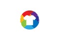 Creative Colorful circular colorful tshirt Logo Design Symbol Vector Illustration