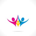 Creative colorful family icon design