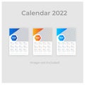 Creative Colorful gradient Business one page wall Calendar Template Premium Vector Design 2022