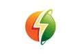 Flash Circle Power Planet Logo Royalty Free Stock Photo