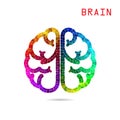 Creative colorful left brain and right brain Idea concept background.