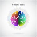 Creative colorful left and right brain