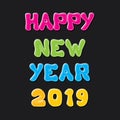 Colorful new year 2019 poster design Royalty Free Stock Photo