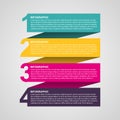 Creative colorful numbered infographic in the form of ribbons. Design element. Royalty Free Stock Photo