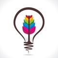Creative colorful plant in the bulb design