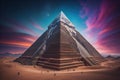 Creative and colorful pyramid on a solid color background. ai generative