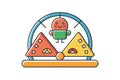 Creative and colorful scale indicator with pointer, symbolizing measurement, evaluation, or risk levels in a visually engaging