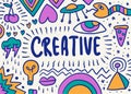 Creative and colorful scribble graphic art