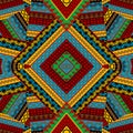 Creative colorful seamless patchwork pattern with african motifs Royalty Free Stock Photo