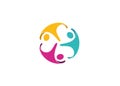 Creative Colorful Three People Logo