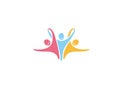 Creative Colorful Three People Logo