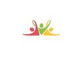 Creative Colorful Three People Logo