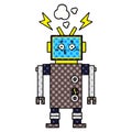 A creative comic book style cartoon robot