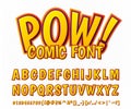 Creative comic font. Vector alphabet in style pop art Royalty Free Stock Photo