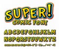 Creative comic font. Vector alphabet in style pop art Royalty Free Stock Photo