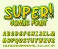 Creative comic font. Vector alphabet in style pop art Royalty Free Stock Photo