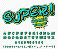 Creative comic font. Vector alphabet in style pop art Royalty Free Stock Photo