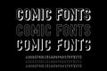 Creative comic style typeface font vector. Modern typography style with shade and linear illustration