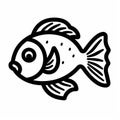 Creative Commons Attribution Fish Art Design: Simplistic Cartoon In Black And White