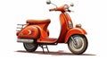 Creative Commons Attribution Red Scooter With Caricature-like Illustrations