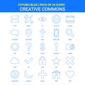 Creative Commons Icons - Futuro Blue 25 Icon pack Royalty Free Stock Photo