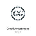 Creative commons outline vector icon. Thin line black creative commons icon, flat vector simple element illustration from editable Royalty Free Stock Photo