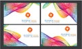 Creative company business cards templates collection with logo Royalty Free Stock Photo