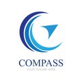 Creative Compass Concept Logo Design Template Royalty Free Stock Photo