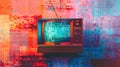 Fusion of Analog and Digital Eras: TV Static and Digital Glitch Composition for Tech Design