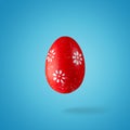 Creative composition made of red Easter egg. Minimal spring or summer Holiday concept. Fun background