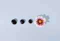 Creative composition made of spa pebbles and flower. Minimal zen concept