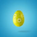 Creative composition made of yellow Easter egg. Minimal spring or summer Holiday concept. Fun background Royalty Free Stock Photo