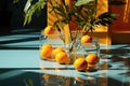 Creative Composition: Playful Orange Fruit Shadow - Generative AI