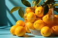 Creative Composition: Playful Orange Fruit Shadow - Generative AI