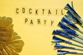 Creative composition with colorful straw on bright background. shiny sequins, cocktail straws,trendy festive decorations Royalty Free Stock Photo