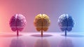 tree colorful human brain Royalty Free Stock Photo