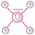 Creative concept for dark infographic. Business data visualization. Abstract circle elements of graph, diagram with 4 steps, optio