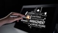 Creative Concept of File Management and Cloud Storage with Hand Using a Stylus on a Touchscreen Display for Modern Royalty Free Stock Photo