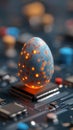 Glowing Tech Egg Symbolizing AI Innovation on Circuit Board â Digital Future Concept â AI Generated Royalty Free Stock Photo
