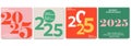 Modern geometric 2025 holiday greeting card collection with minimalist typography logo 2025 Royalty Free Stock Photo