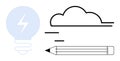 Creative Concept with Light Bulb, Cloud, and Pencil Ideas, Innovation, and Creativity Royalty Free Stock Photo